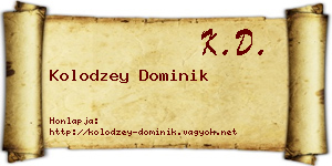 Kolodzey Dominik névjegykártya